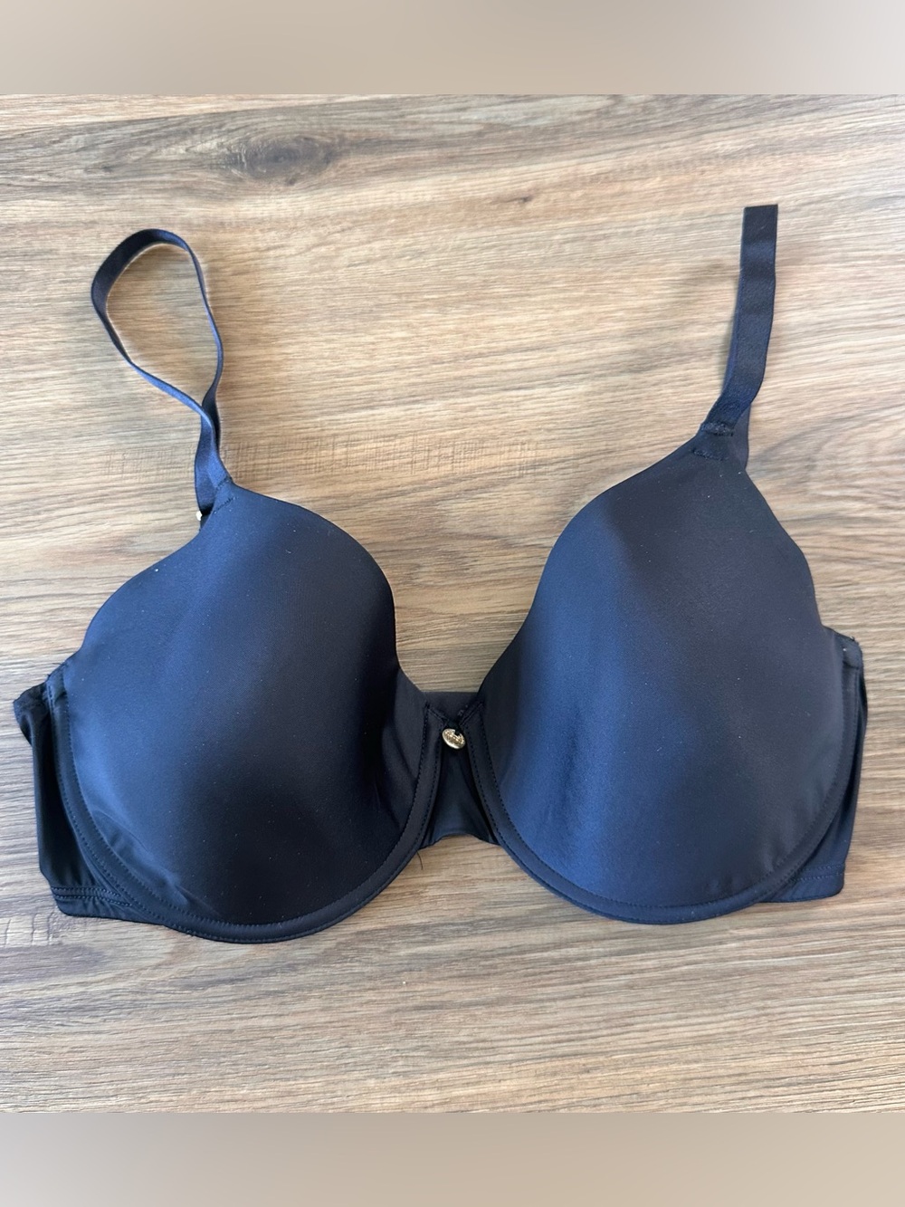 Natori 32DD 731192 Gloss Full Figure Contour Underwire‎ Bra Black Full Coverage